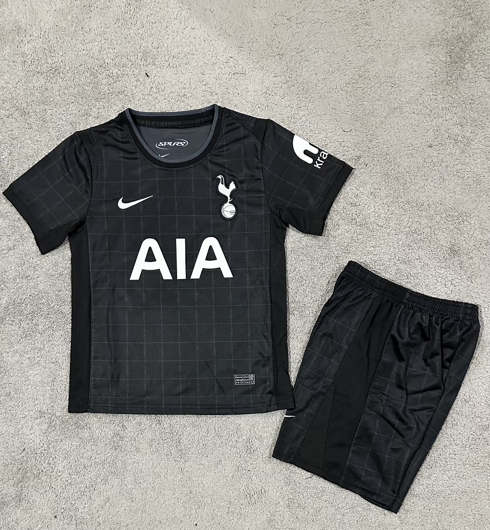 Kids-Tottenham 25/26 Away Black Soccer Jersey